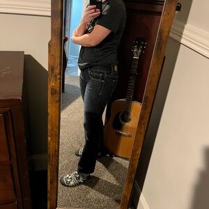 American Eagle Outfitters Straight Stretch Denim Jeans Dark Blue Women's